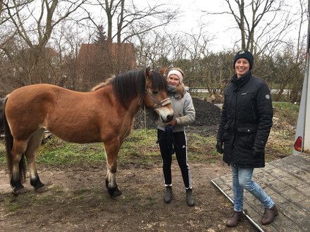 Johanne lærte at læsse sin pony selv